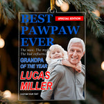 Best Grandpa Ever Magazine Title - Personalized Ornament 3