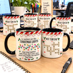 Best Team - Custom Name Crosswords - Co-Workers Are Like Christmas Lights - Personalized Mug 1