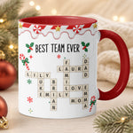 Best Team - Custom Name Crosswords - Co-Workers Are Like Christmas Lights - Personalized Mug 3