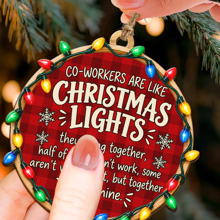 Best Team - Custom Name Crosswords - Coworkers Are Like Christmas Lights - Personalized Ornament 2
