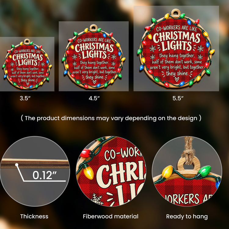 Best Team - Custom Name Crosswords - Coworkers Are Like Christmas Lights - Personalized Ornament 3