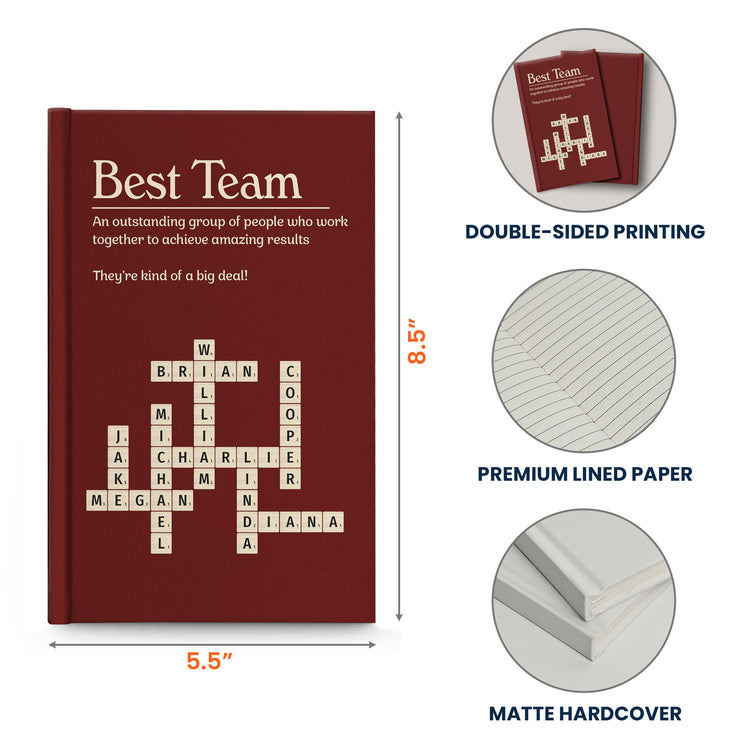 Best Team Ever Custom Name Scrabble For Coworkers, Friends - Personalized Hardcover Journal 8