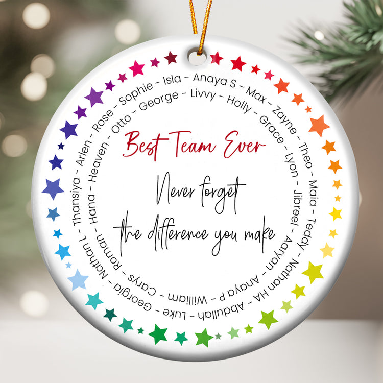 Best Team Ever - Custom Name Word Wreath, Bulk Gifts For Coworkers, Team - Personalized Ornament 1