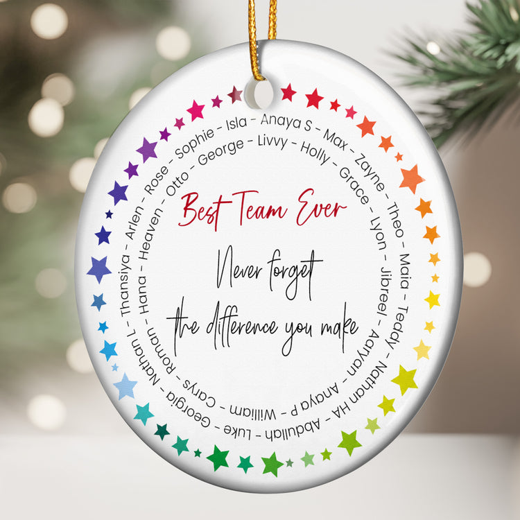 Best Team Ever - Custom Name Word Wreath, Bulk Gifts For Coworkers, Team - Personalized Ornament 2