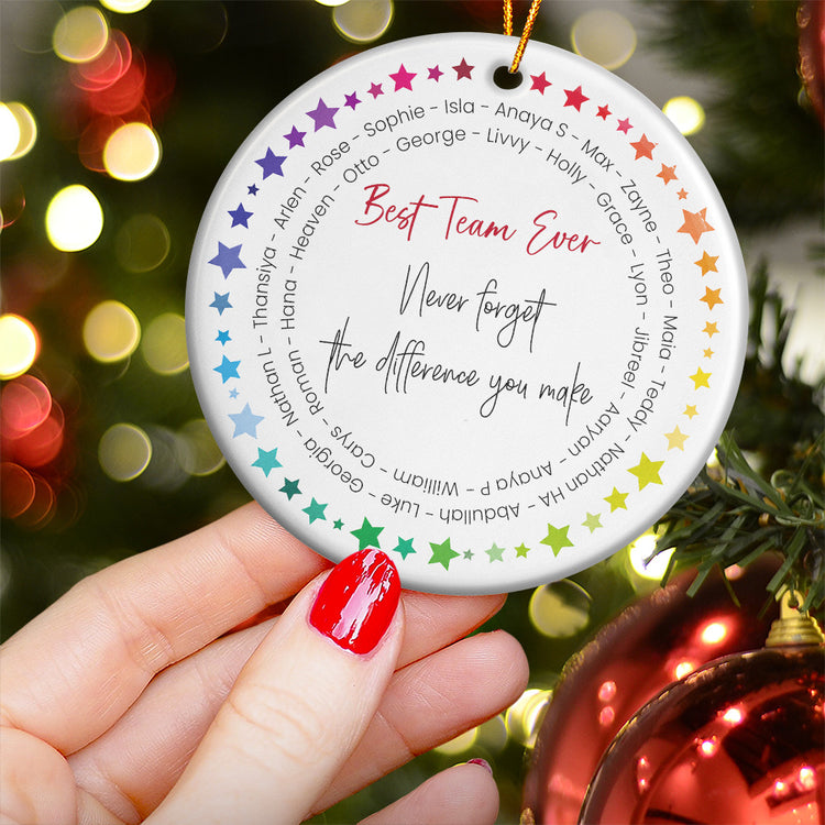 Best Team Ever - Custom Name Word Wreath, Bulk Gifts For Coworkers, Team - Personalized Ornament 3
