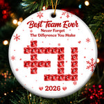Best Team Ever - Custom Scrabble Crosswords Names, Bulk Gifts For Coworkers, Team - Personalized Ornament 1
