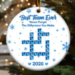Best Team Ever - Custom Scrabble Crosswords Names, Bulk Gifts For Coworkers, Team - Personalized Ornament 3