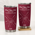 Best Team Ever Hand Line Art Gift For Coworker Teacher Nurse - Personalized Tumbler 3