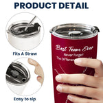 Best Team Ever Hand Line Art Gift For Coworker Teacher Nurse - Personalized Tumbler 5
