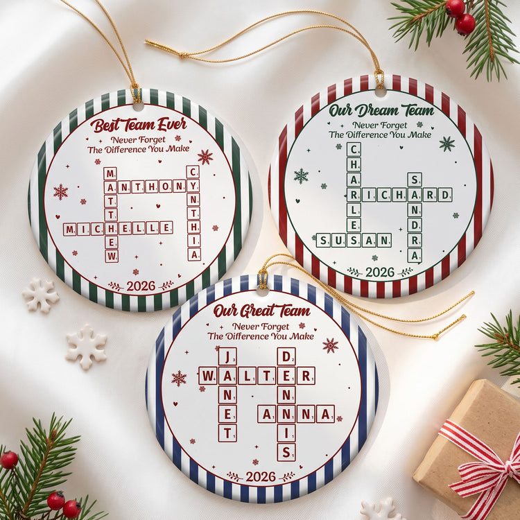 Best Team Ever Scrabble Words Christmas Gifts For Coworkers - Personalized Ornament 1