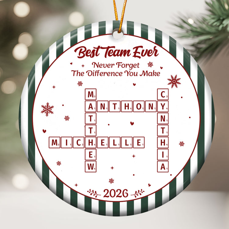 Best Team Ever Scrabble Words Christmas Gifts For Coworkers - Personalized Ornament 2
