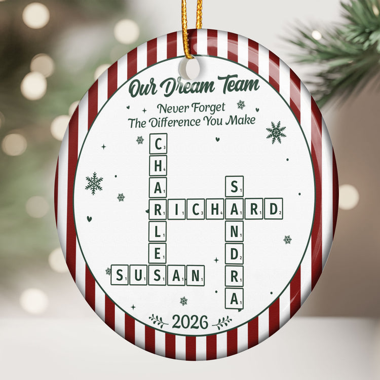 Best Team Ever Scrabble Words Christmas Gifts For Coworkers - Personalized Ornament 3