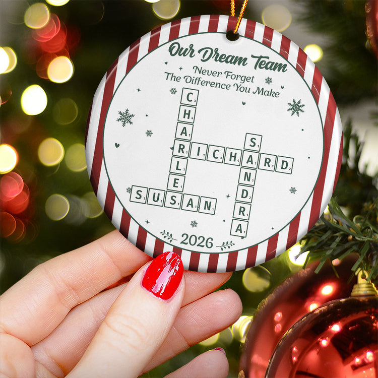 Best Team Ever Scrabble Words Christmas Gifts For Coworkers - Personalized Ornament 4
