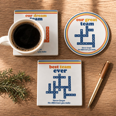 Best Team Ever Vintage Scrabble Never Forget The Difference You Make - Personalized Coaster