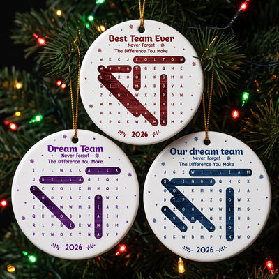 Best Team Ever Word Search - Personalized Ornament