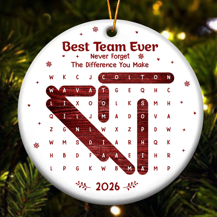 Best Team Ever Word Search - Personalized Ornament 2