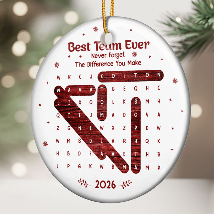 Best Team Ever Word Search - Personalized Ornament 4