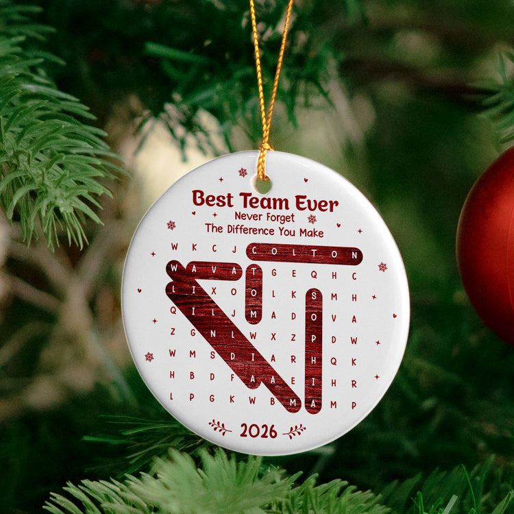 Best Team Ever Word Search - Personalized Ornament 5