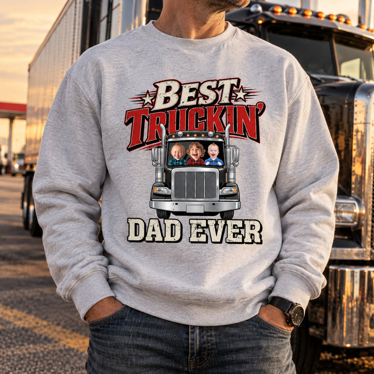 Best Truckin' Dad Ever - Personalized Shirt 1