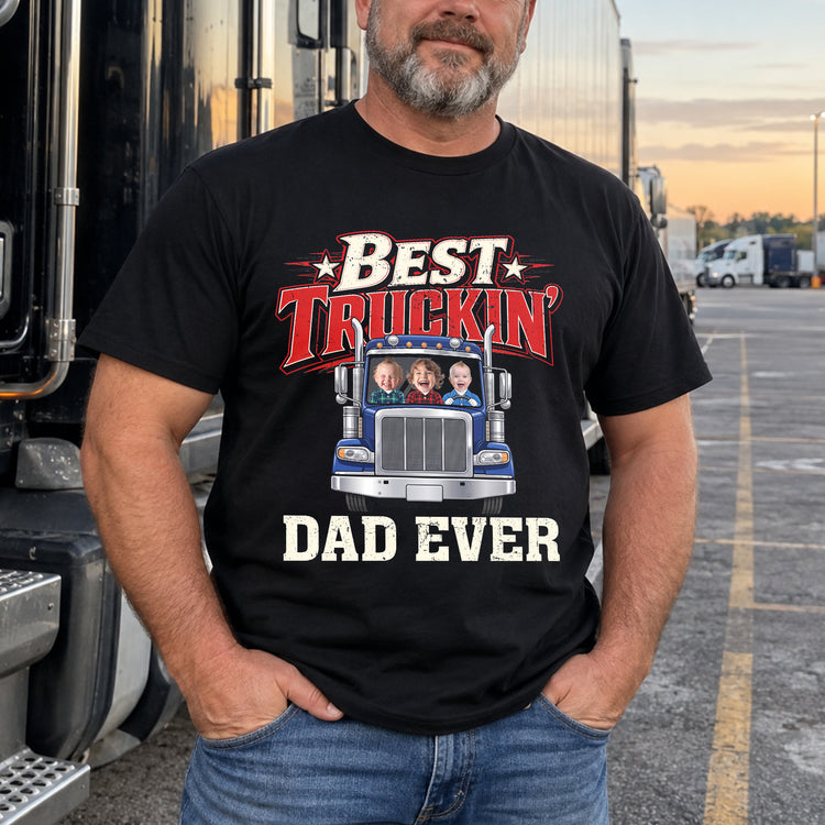 Best Truckin' Dad Ever - Personalized Shirt 2