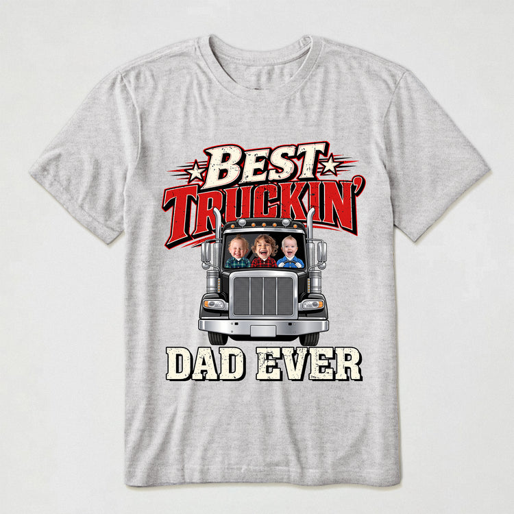 Best Truckin' Dad Ever - Personalized Shirt 3