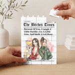 Bestie Gift Custom Friends Photo Watercolor Art - Personalized Building Blocks 4