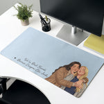 Besties Forever Custom Photo Cartoon Art Gift For Friends - Personalized Desk Mat 2