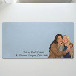 Besties Forever Custom Photo Cartoon Art Gift For Friends - Personalized Desk Mat 3