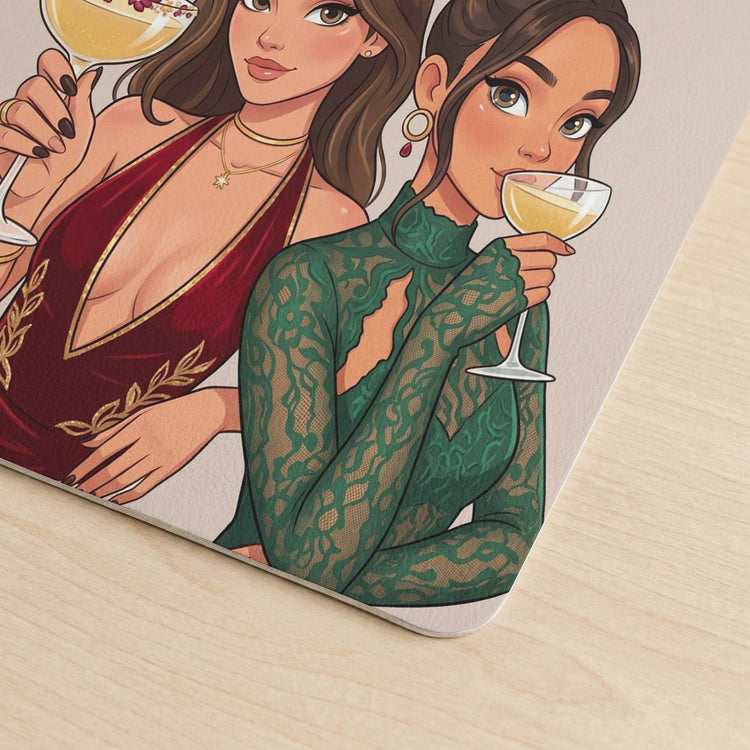 Besties Forever Custom Photo Cartoon Art Gift For Friends - Personalized Desk Mat 5