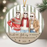 Besties Forever Custom Photo Watercolor Christmas Gift For Her - Personalized Ornament 2