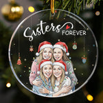 Besties Forever Custom Photo Watercolor Friendship Gift - Personalized Ornament 3