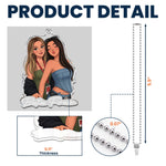 Besties Forever Partners In Crime Custom Photo Cartoon Art For BFF - Personalized Rear View Mirror Accessory 6