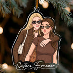 Besties Partners In Crime Custom Photo Cartoon Style AI Gifts For BFF - Personalized Ornament 3