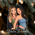 Besties Partners In Crime Custom Photo Cartoon Style AI Gifts For BFF - Personalized Ornament 4