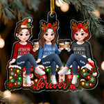 Besties Sisters Forever Christmas Gifts For BFF, Soul Sisters - Personalized Ornament 2