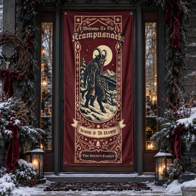 Beware Of The Krampus - Personalized Door Cover 1