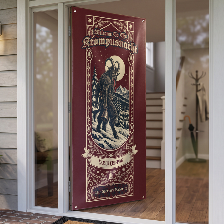 Beware Of The Krampus - Personalized Door Cover 4