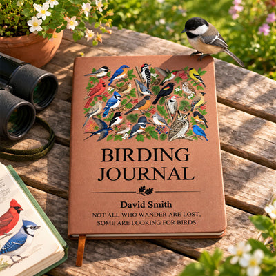 Birdwatching Journal Notebook - Birding Gift, Memory Journal, Retirement Gift - Personalized Journal