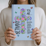 Birth Flower Cross You Are Bible Verse Affirmations - Personalized Journal 2