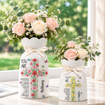 Birth Flower Cross You Are Bible Verse Affirmations - Personalized Vase 1