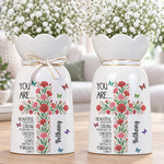 Birth Flower Cross You Are Bible Verse Affirmations - Personalized Vase 2