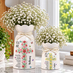 Birth Flower Cross You Are Bible Verse Affirmations - Personalized Vase 5