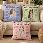 Birth Flower God Says I Am Gift For Kid Daughter Wife Friend - Personalized Pillow 1
