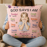 Birth Flower God Says I Am Gift For Kid Daughter Wife Friend - Personalized Pillow 2