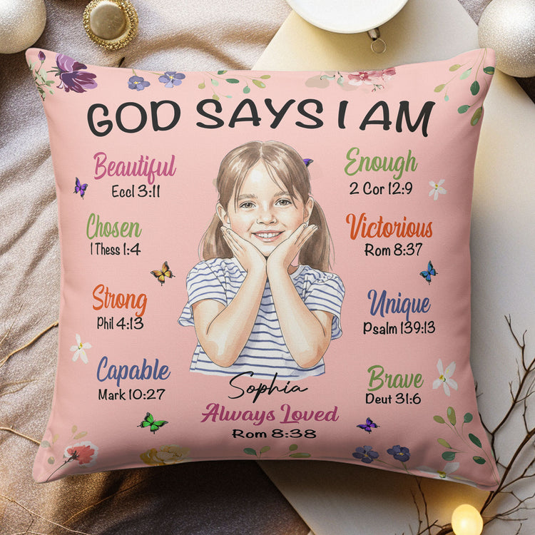 Birth Flower God Says I Am Gift For Kid Daughter Wife Friend - Personalized Pillow 3