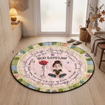 Birth Flower God Says I Am Patchwork Style - Personalized Quilted Mat 2