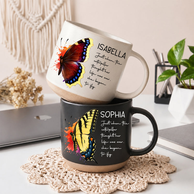 Birth Month Butterfly Gift For Her, Wife, Daughter, Friends, Sister - Personalized Mug 1