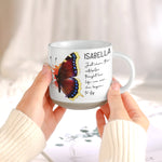 Birth Month Butterfly Gift For Her, Wife, Daughter, Friends, Sister - Personalized Mug 4