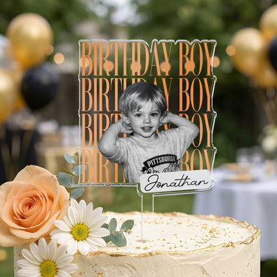 Birthday Custom Childhood Photo - Personalized Cake Topper
