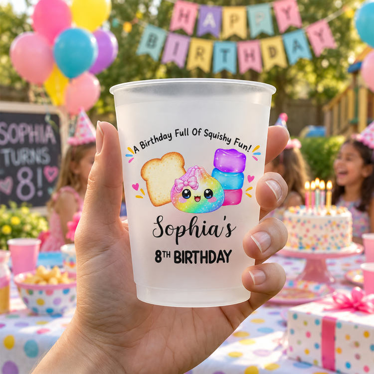 Birthday Decor For Squishy Hunter - Personalized Cups 3